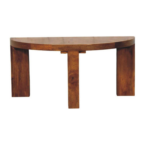 Amber Oak Half Moon Coffee Table - product view