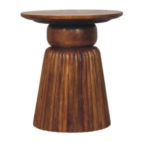 Amber Oak Round Side Table - product view