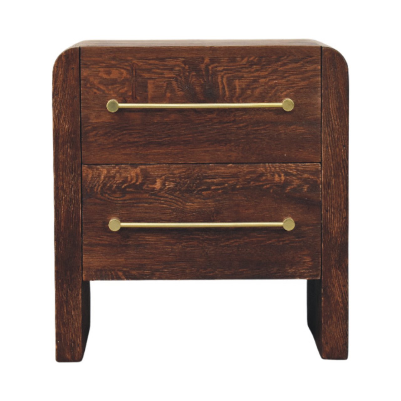 Aurelio Smoked Oak Bedside Table - product view