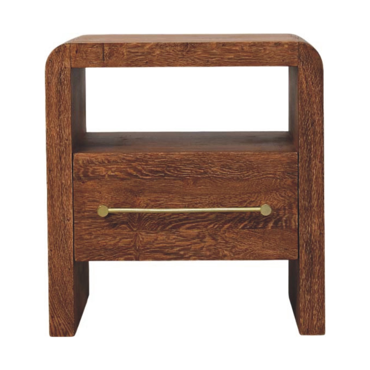 Aurelio Smoked Oak Open Bedside - product view