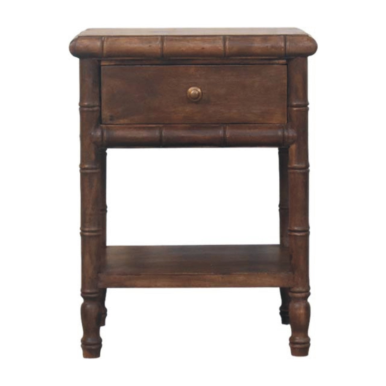 Bamboo Carved Bedside Table - product view