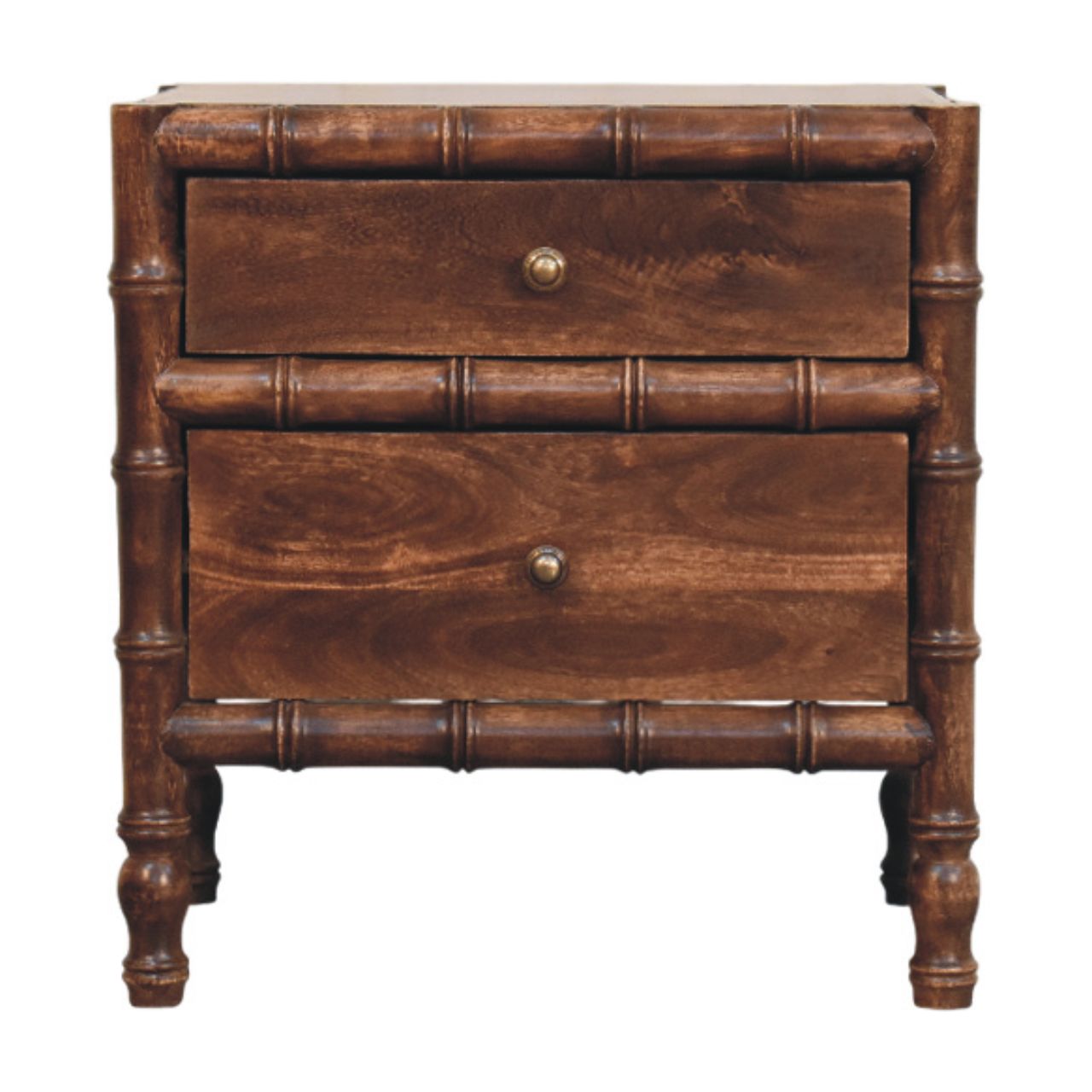 Bamboo Frame Nightstand in Roasted Almond - product view