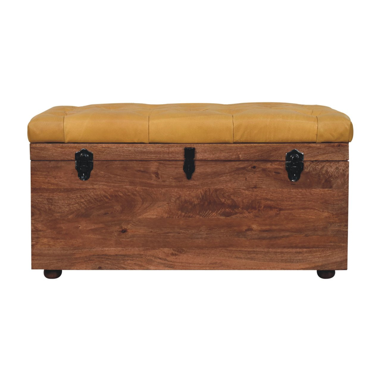 Buffalo Hide Honey Caramel Storage Trunk - product view