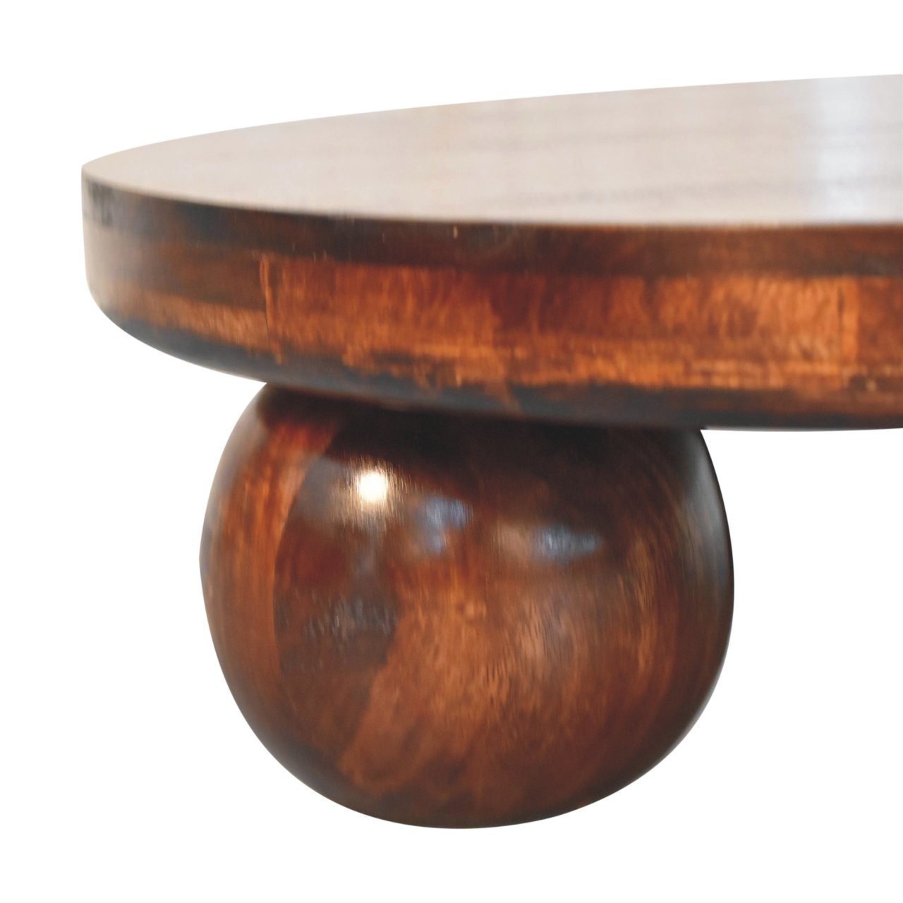 California Walnut Central Table with Ball Feet - verified alternate view 3