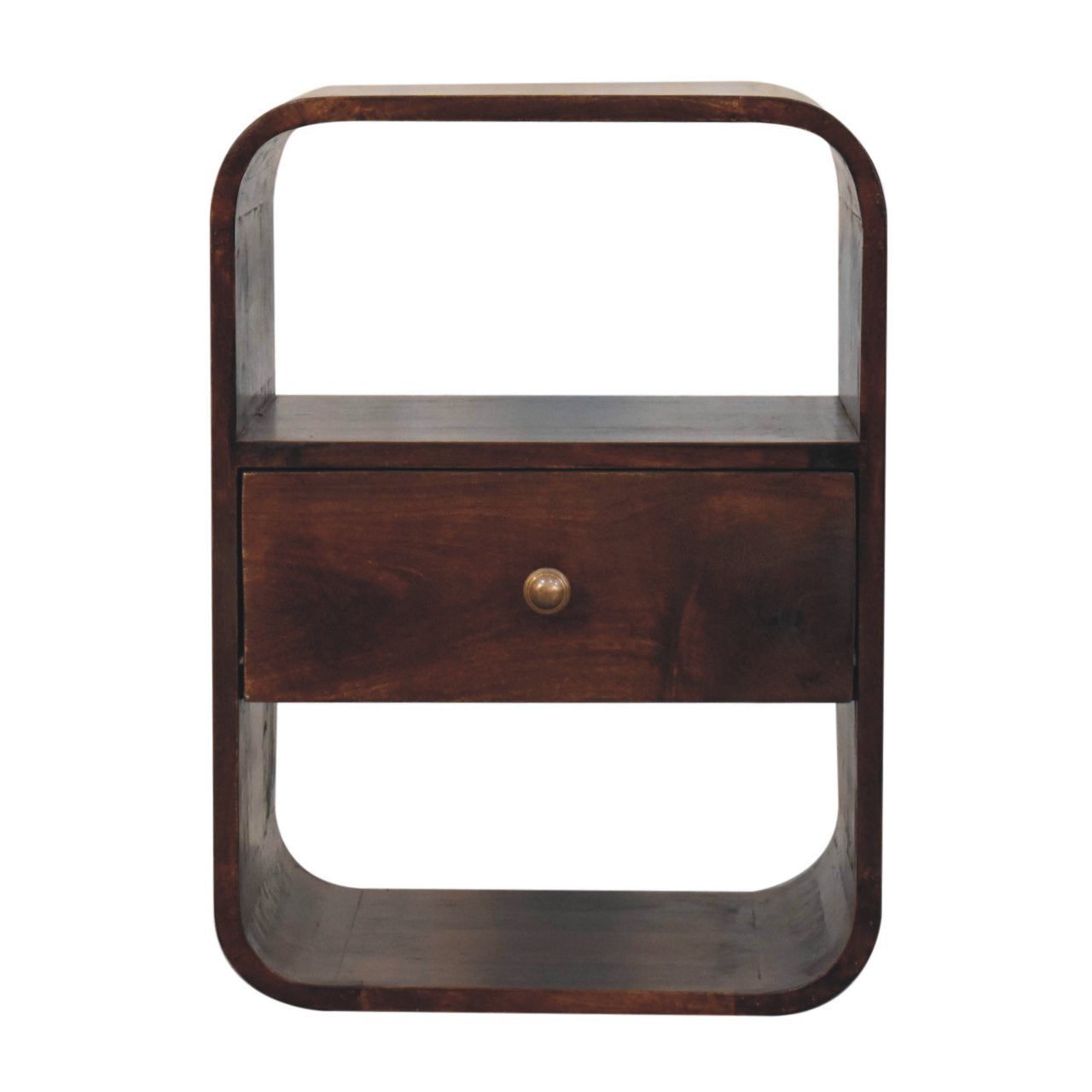 California Walnut Curved Edge Bedside - product view