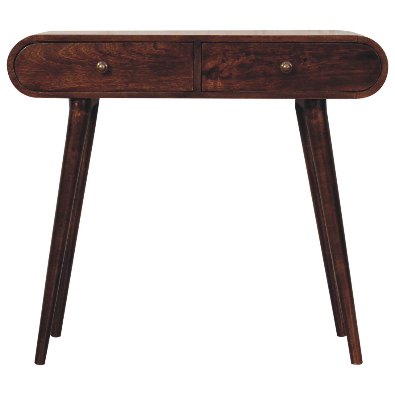 California Walnut Curved Edge Console Table - product view