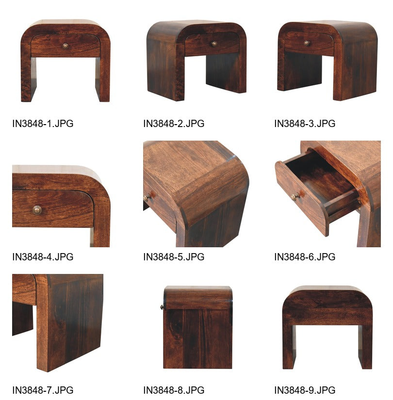 California Walnut Disc Bedside - product view