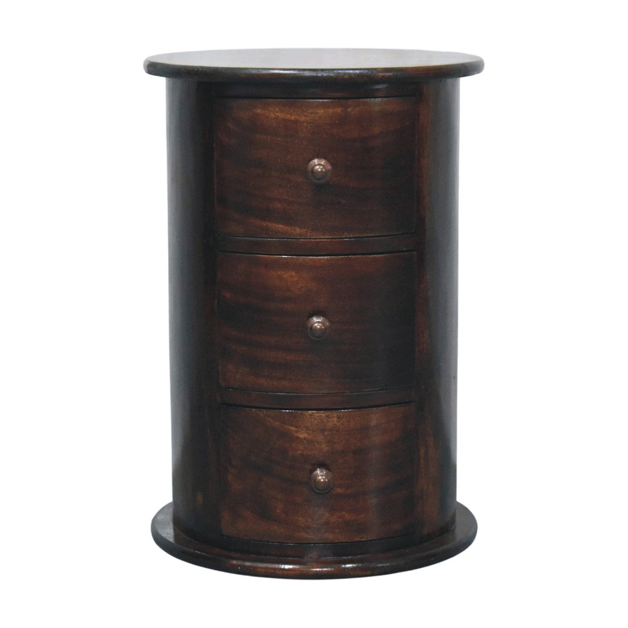 California Walnut Drum 3 Drawer Chest - product view