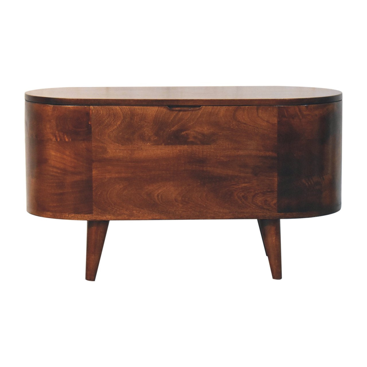 California Walnut Rounded Lid up Blanket Box - product view
