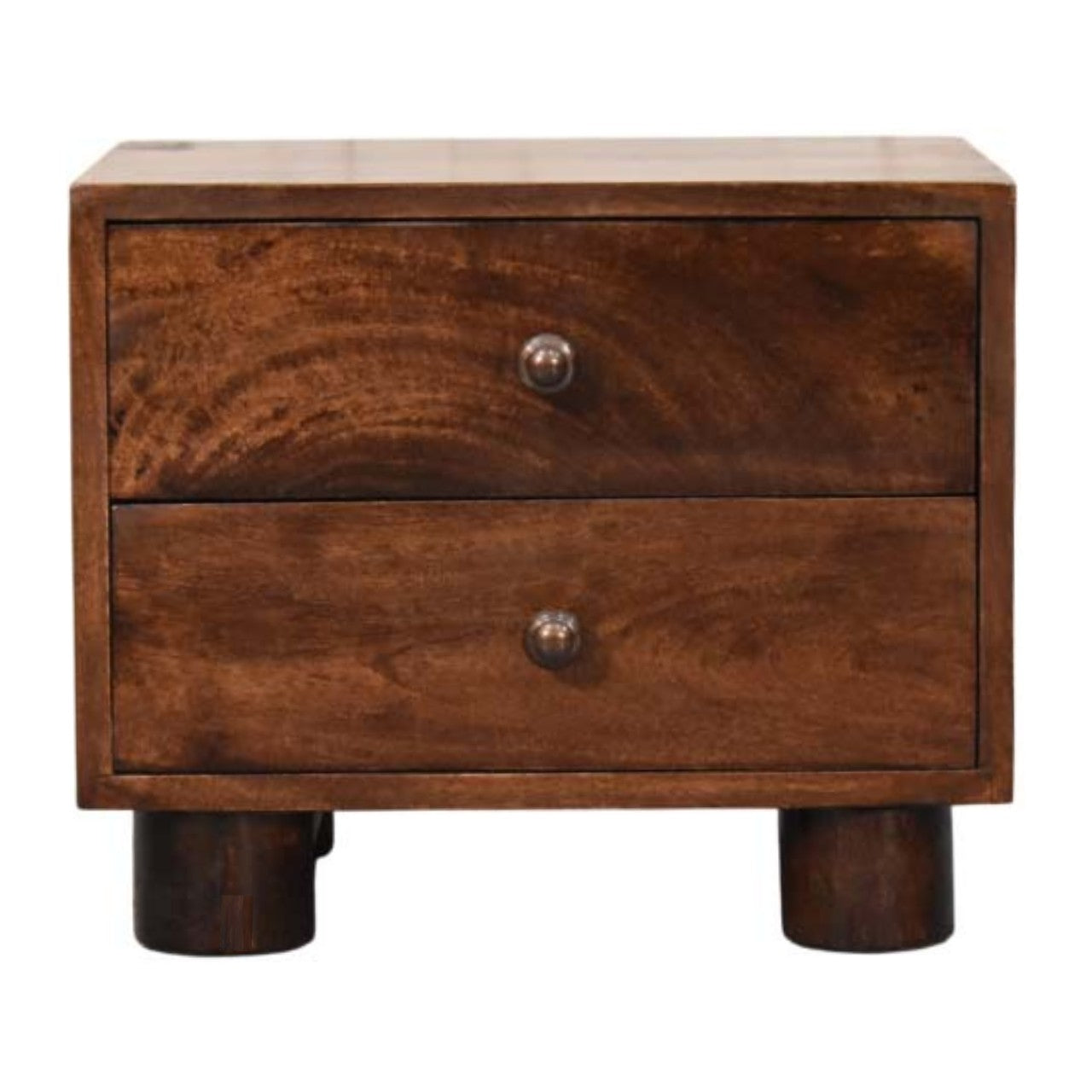 California Walnut Two Drawer Bedside - product view