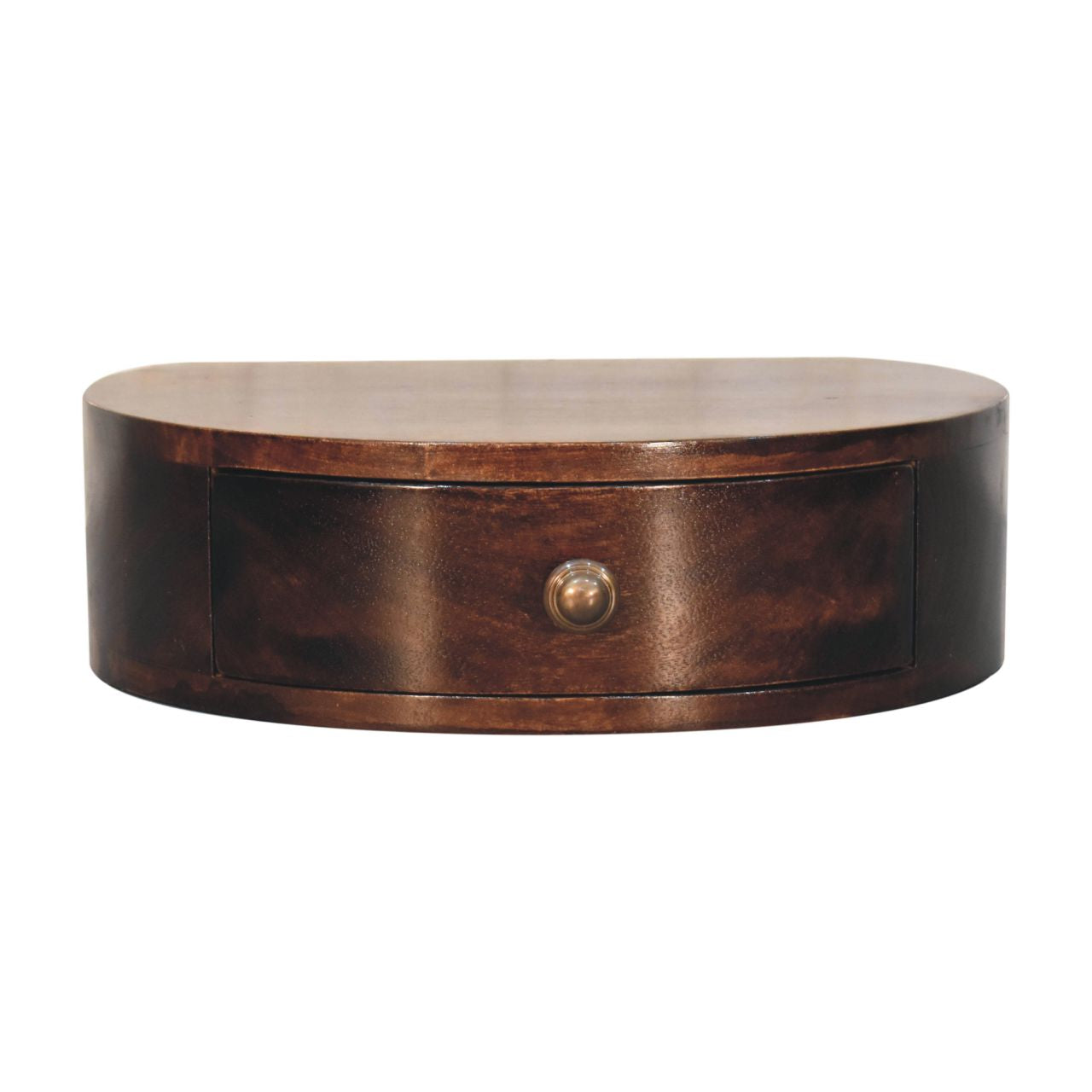 California Walnut Wall Mounted Rounded Bedside - product view