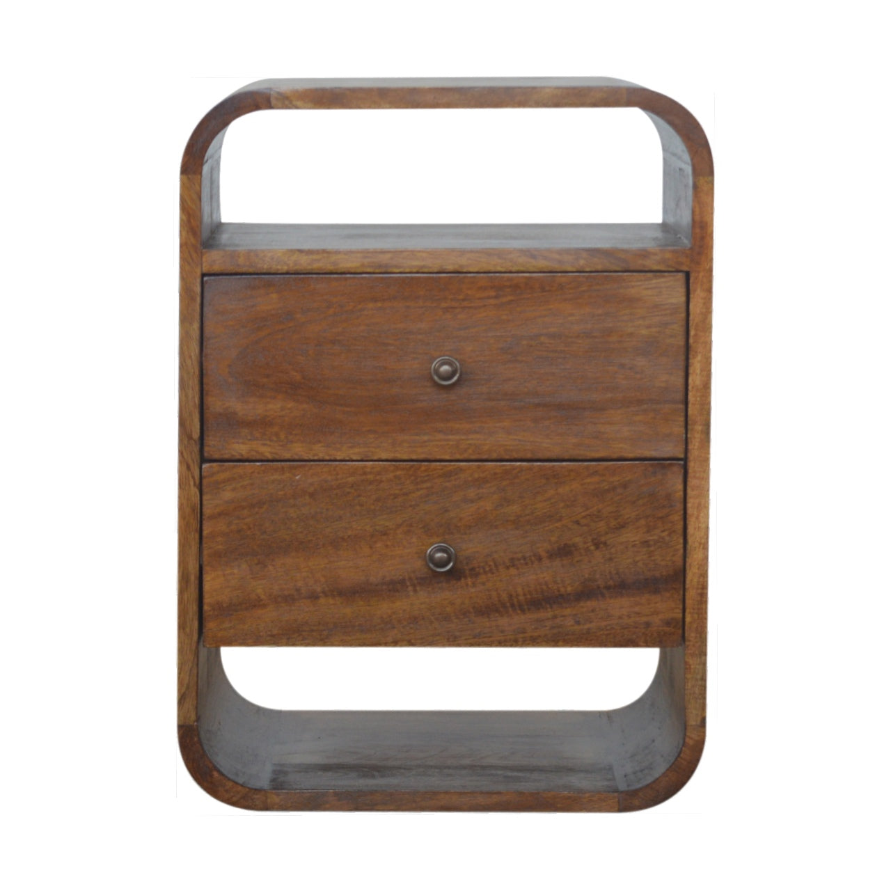 Chestnut Curve 2 Drawer Nightstand - product view