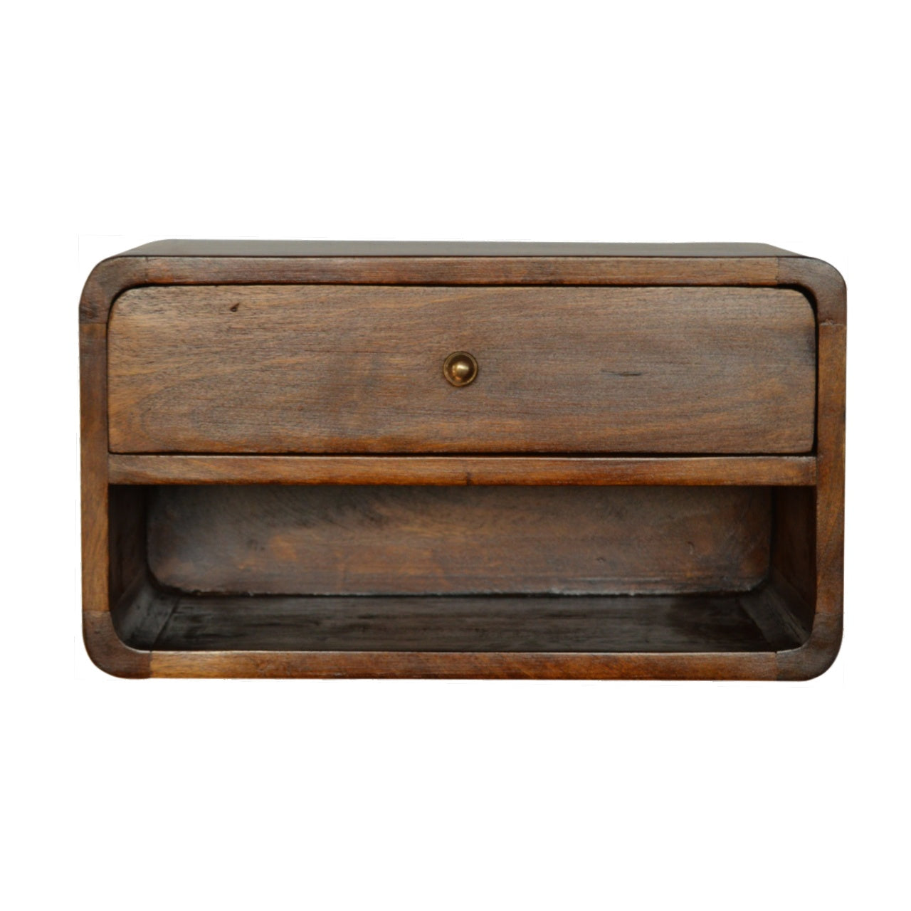 Chestnut Curve Floating Nightstand - product view