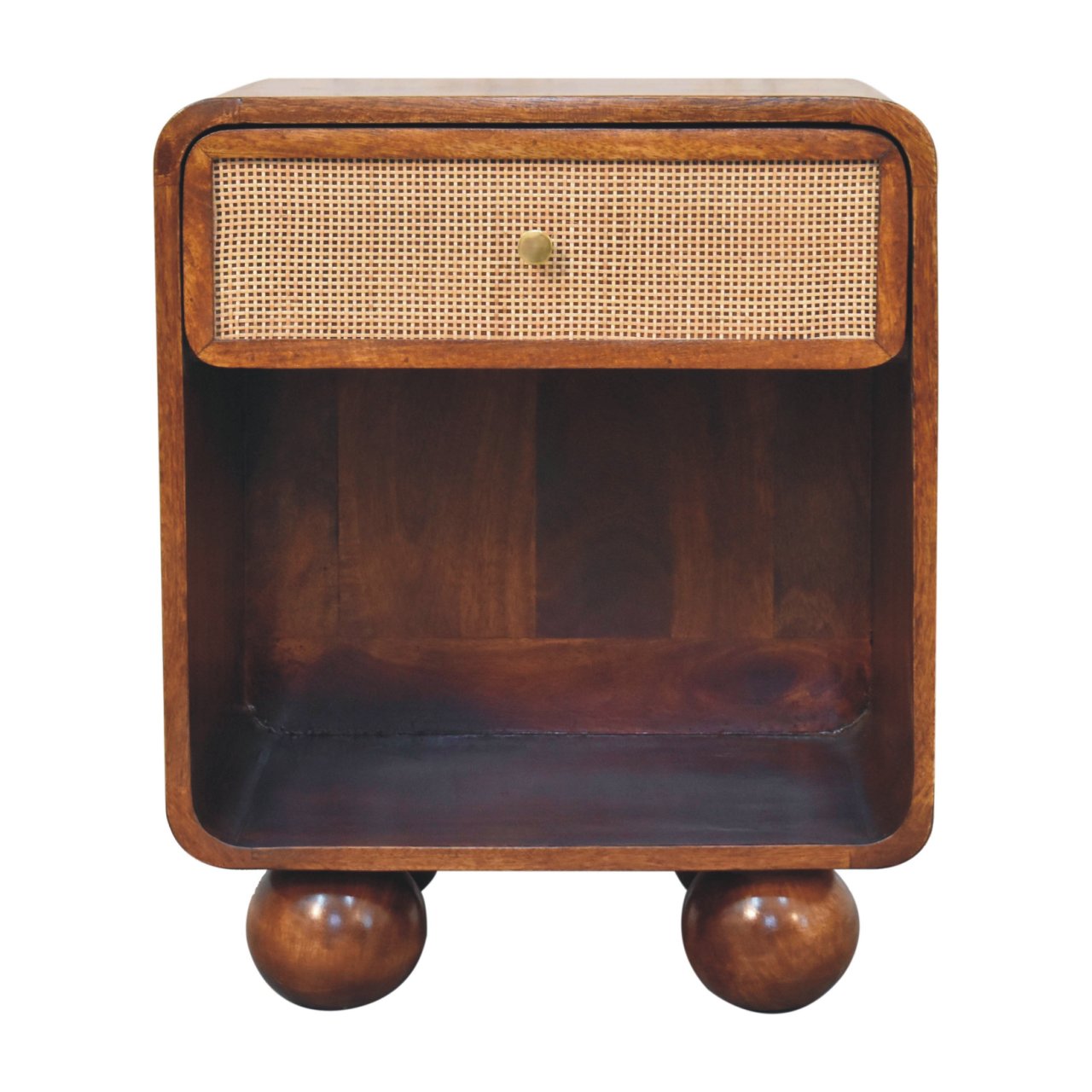 Chestnut Open Woven Bedside - product view