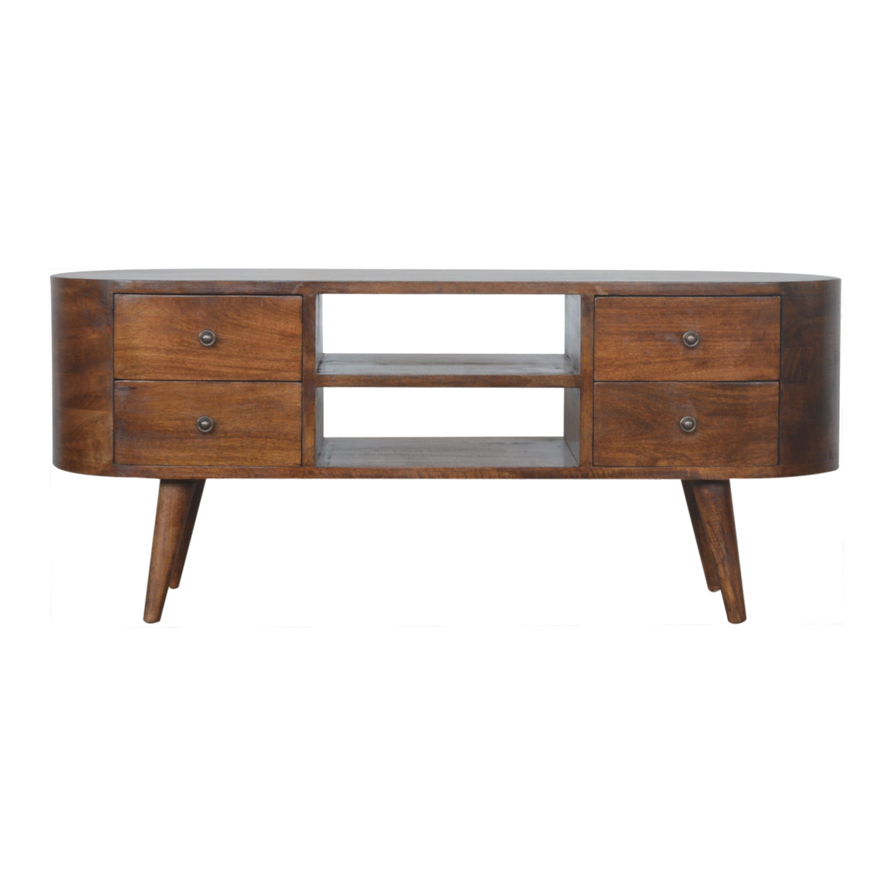 Chestnut Rounded Entertainment Unit - product view