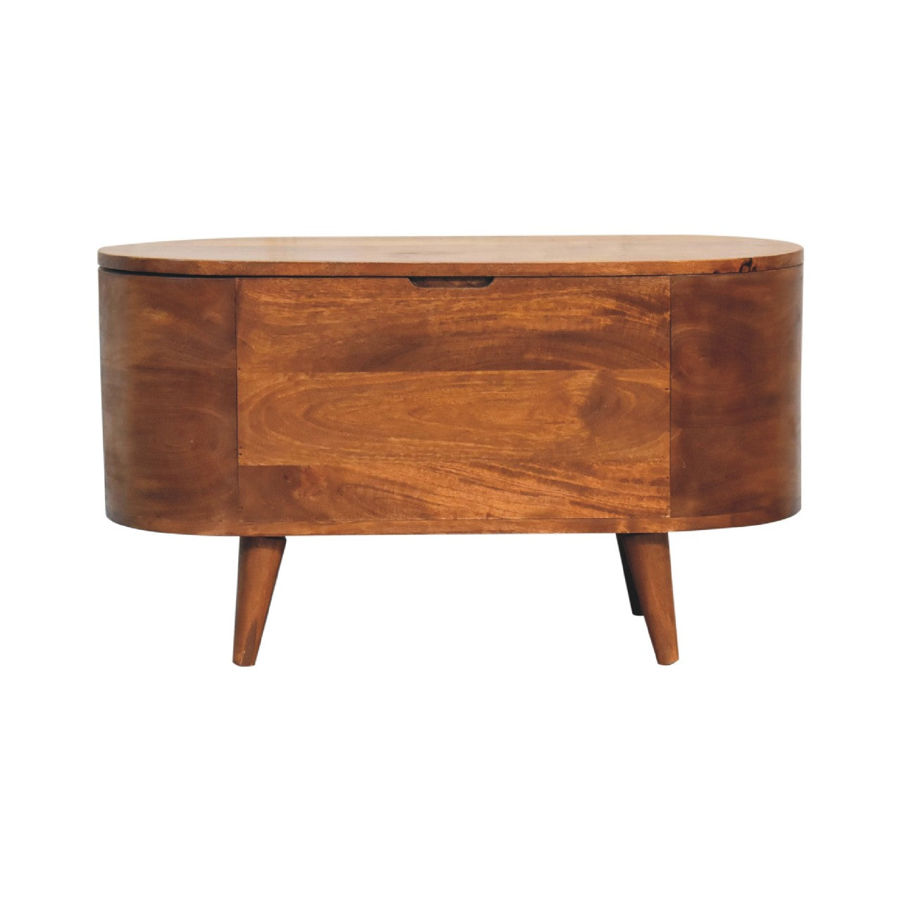 Chestnut Rounded Lid up Blanket Box - product view