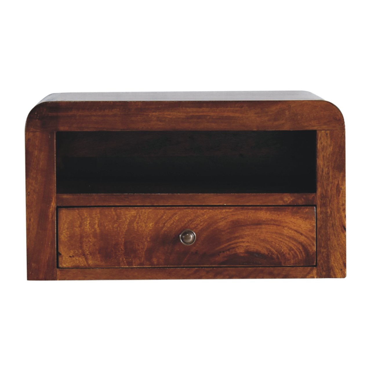 Chunky Chestnut 1 Drawer Wall Mounted Nightstand - product view