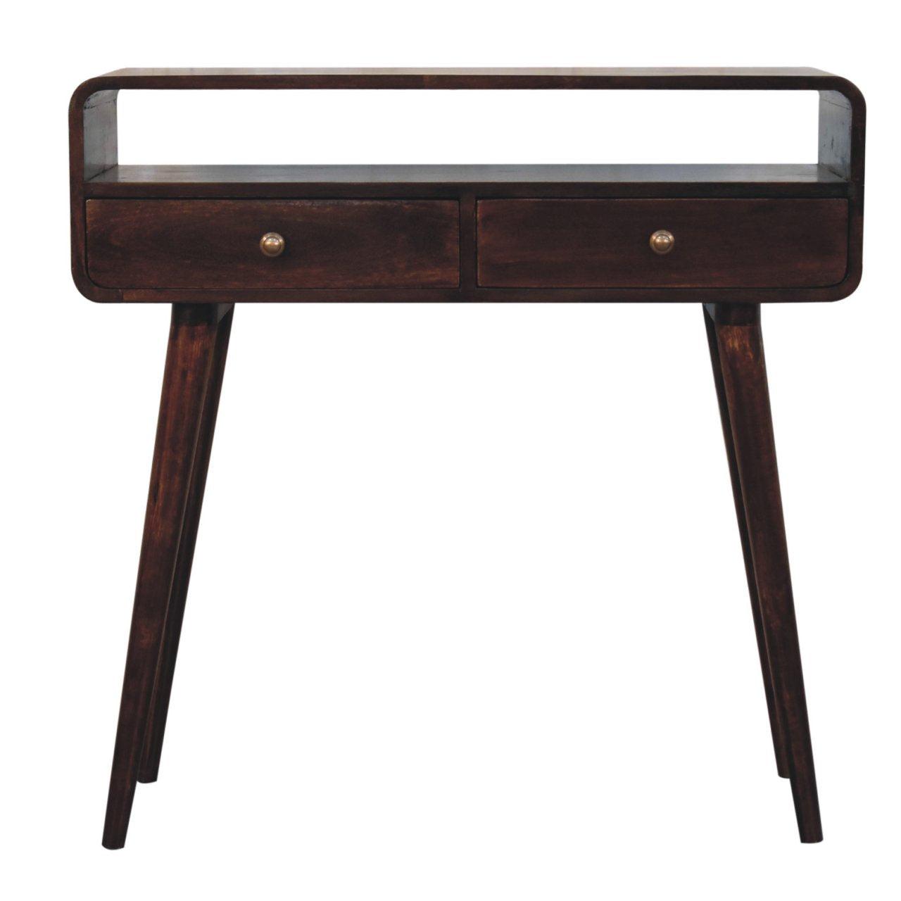 Curved California Walnut Console Table - product view