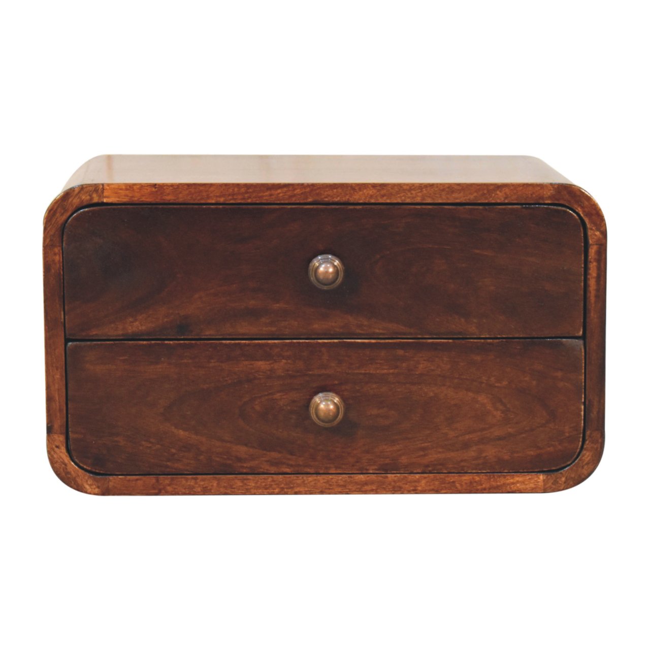 Curved California Walnut Wall Mounted Bedside - product view