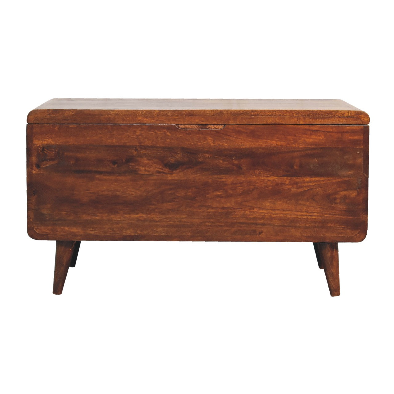Curved Chestnut Blanket Box - product view
