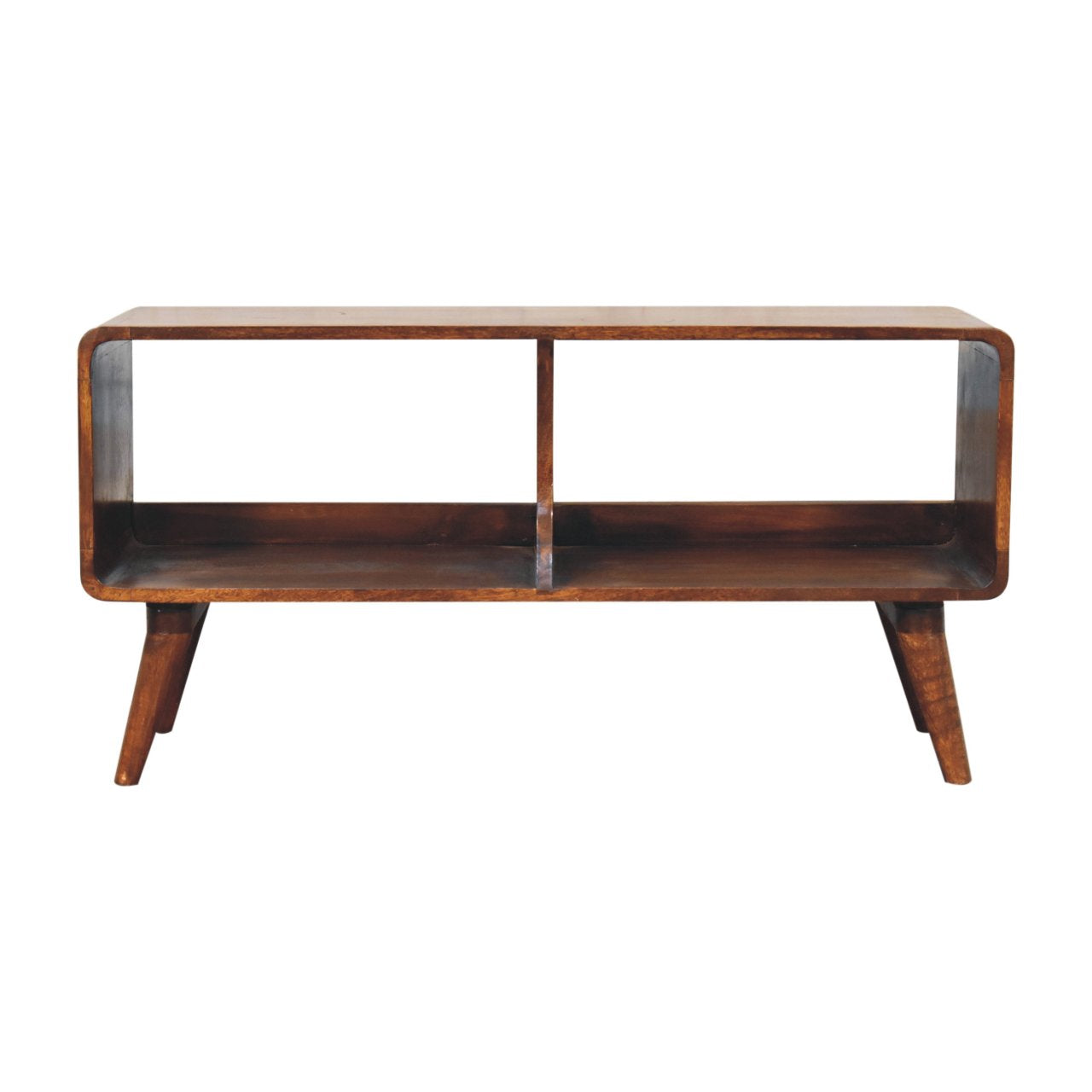 Curved Chestnut Double Slot Media Unit - product view