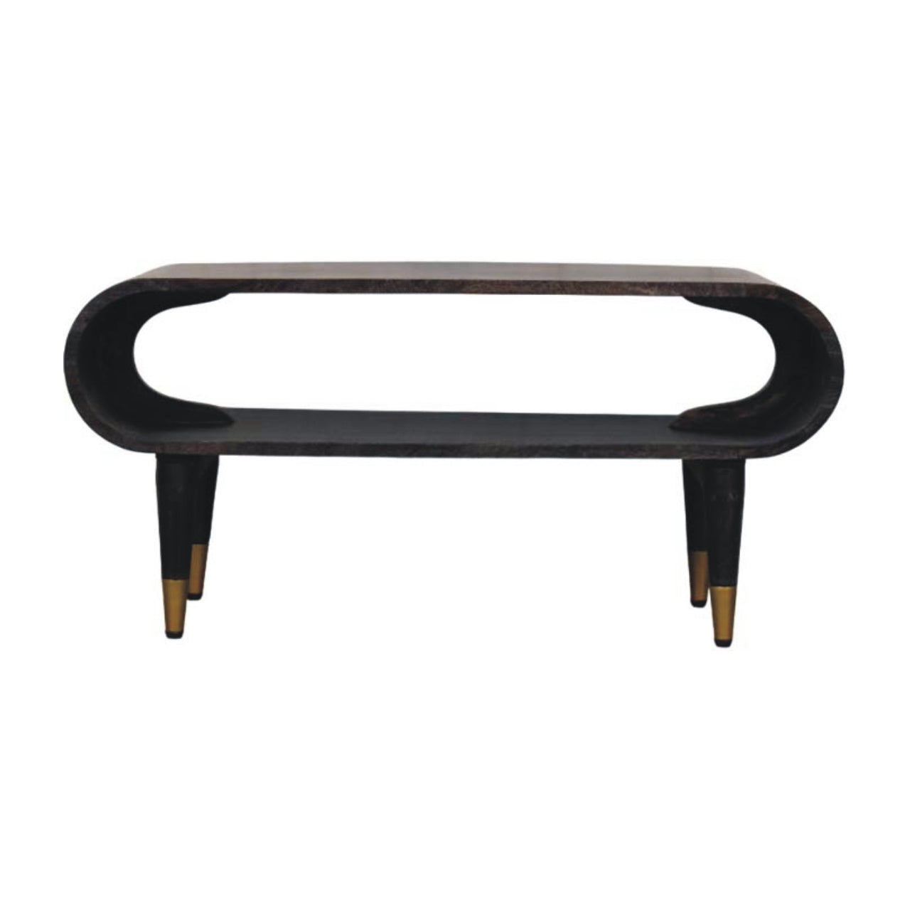 Curved Edge Media with Brass Accents - product view
