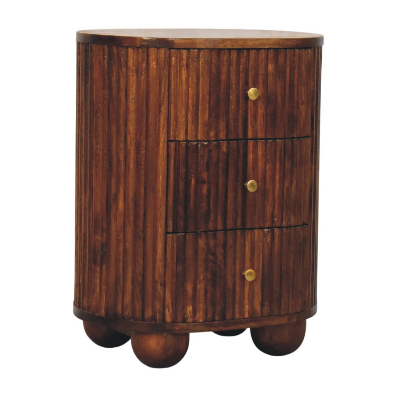 Curved Fluted Bedside Chest - view 3