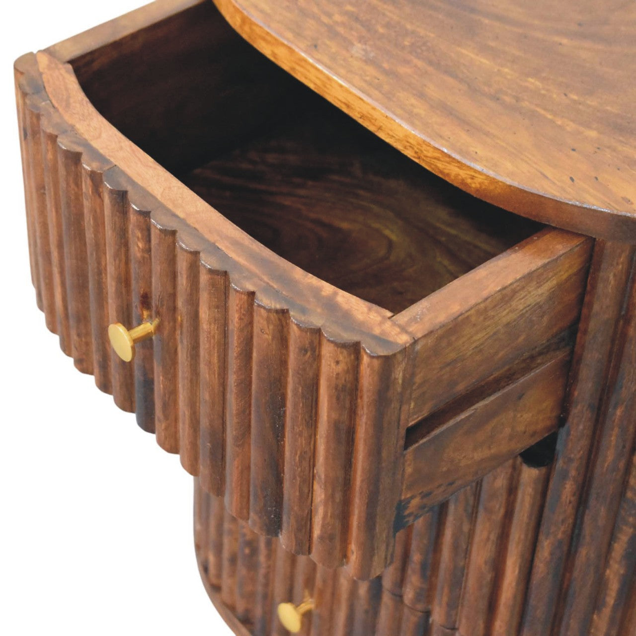 Curved Fluted Bedside Chest - view 5