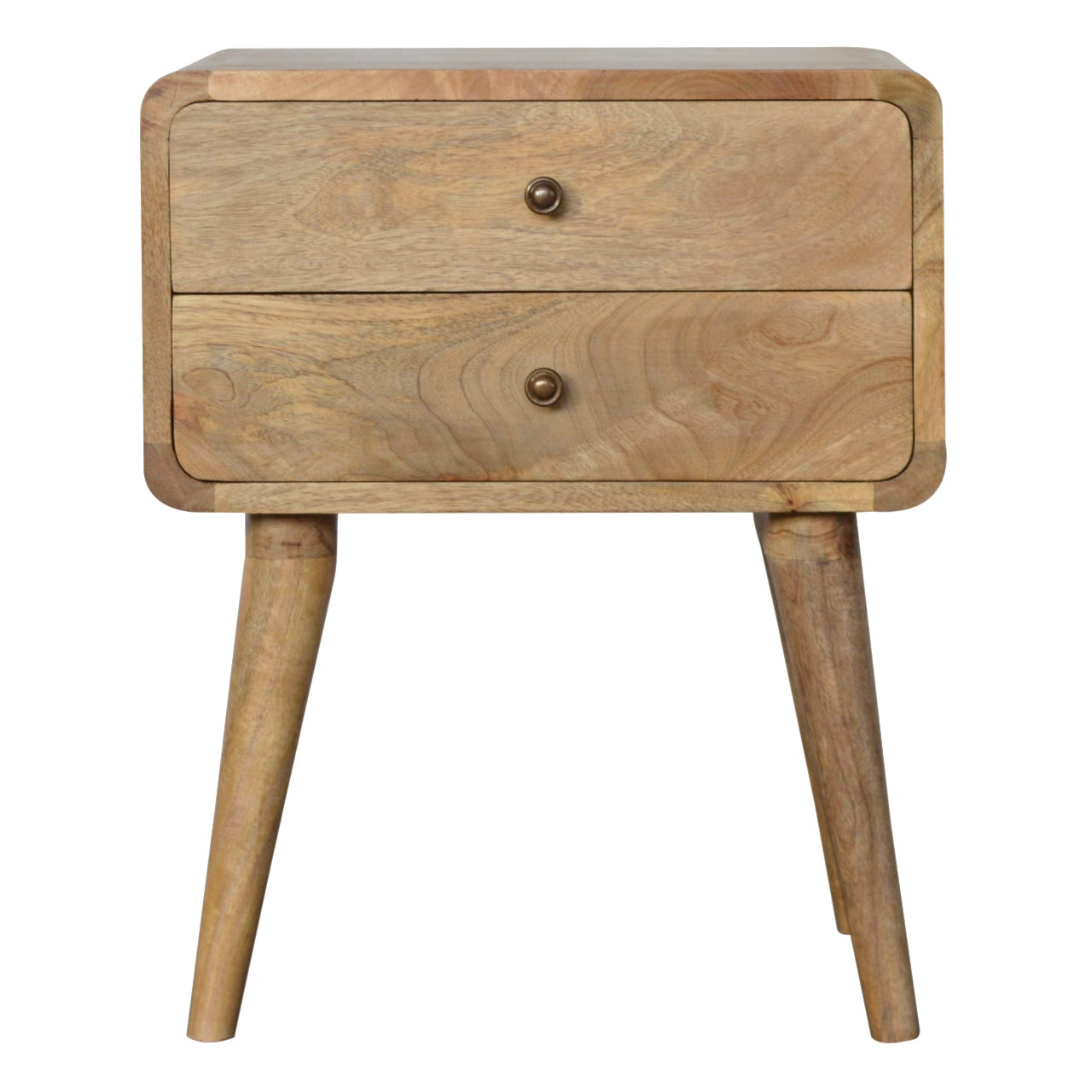 Curved Oak-ish Nightstand - product view