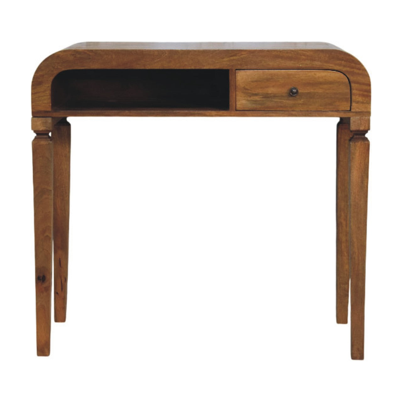 Curved Open Shelf Writing Desk - product view