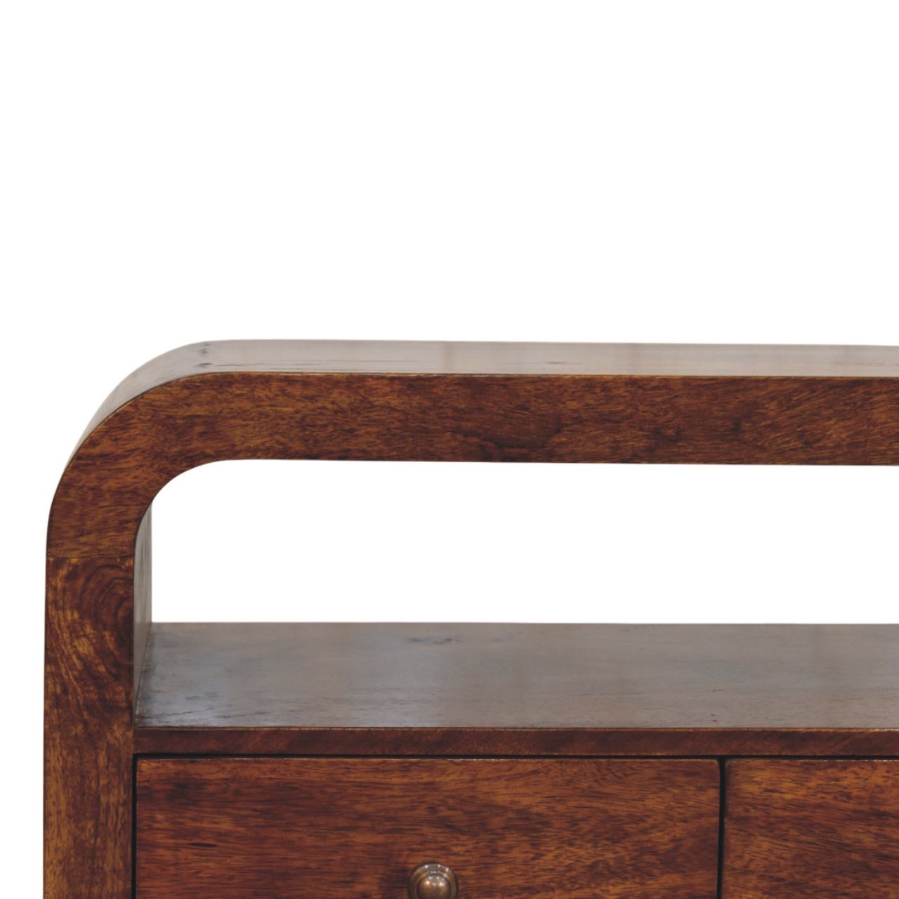 Darcy 3 drawer Open Shelf Chestnut Media unit - verified alternate view 4