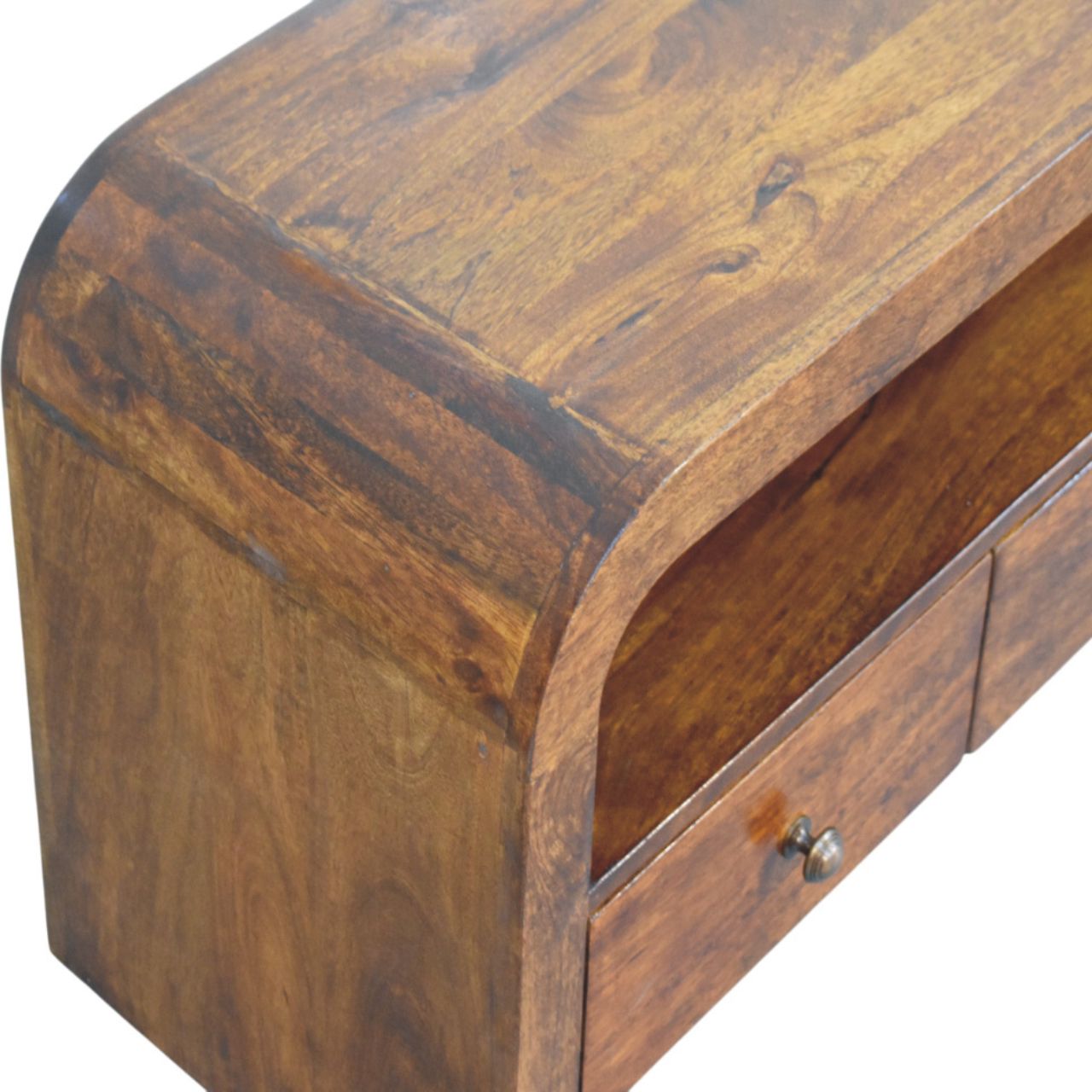 Darcy 3 drawer Open Shelf Chestnut Media unit - verified alternate view 5
