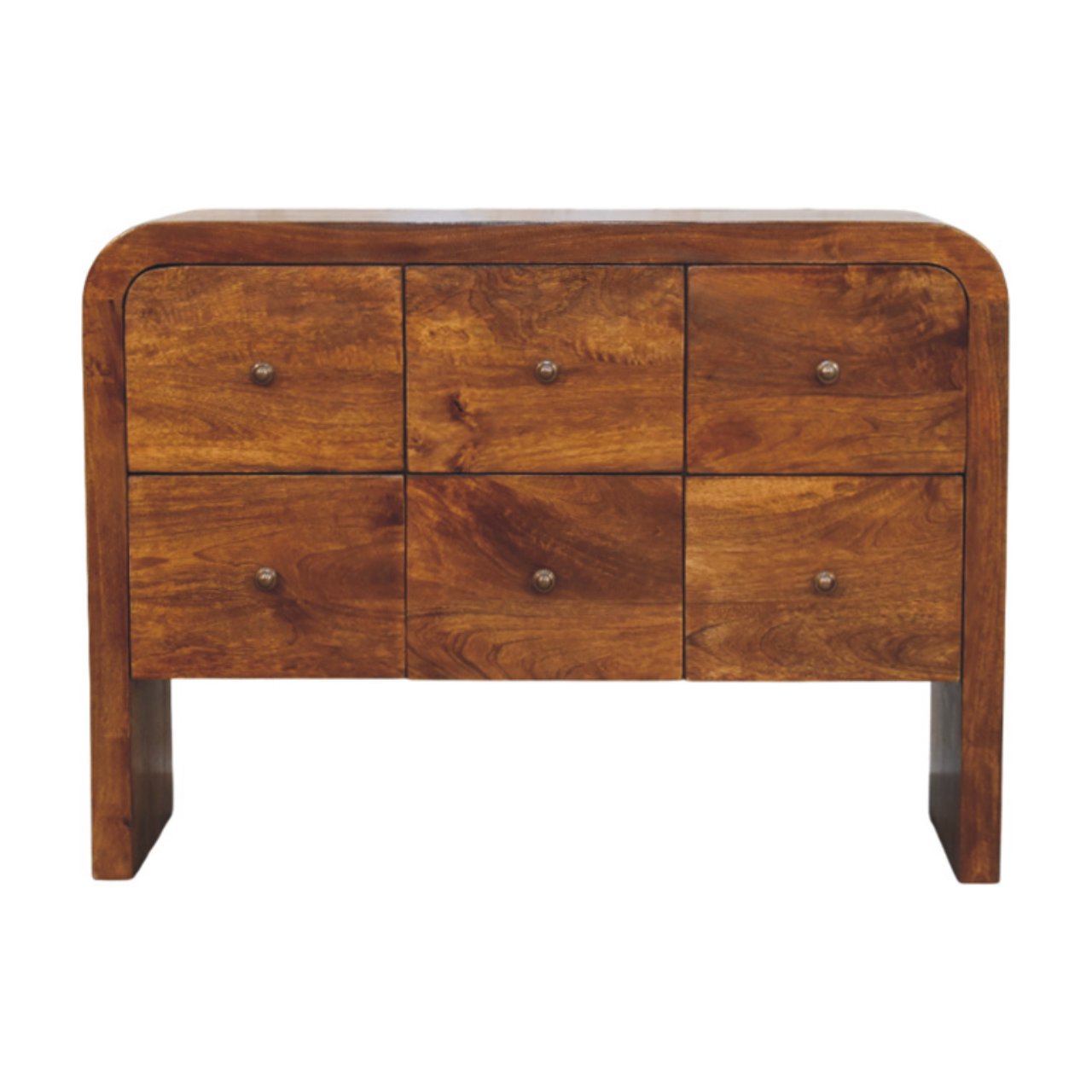 Darcy 3 over 3 Drawer Chest in Chestnut Finish - product view