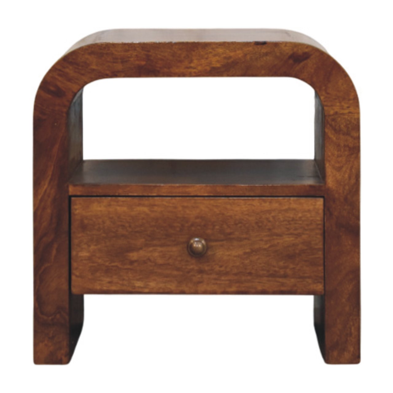 Darcy Chestnut Nightstand with Drawer and open shelf - product view