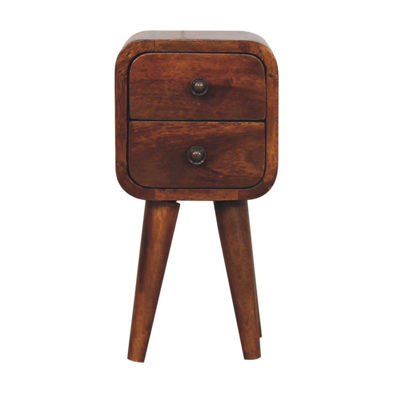Extra Mini Curved Chestnut Bedside - product view