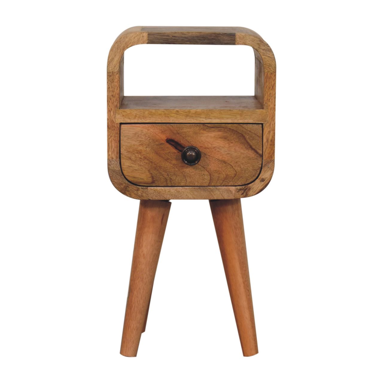 Extra Mini Oakish Curve Open Slot Bedside - product view