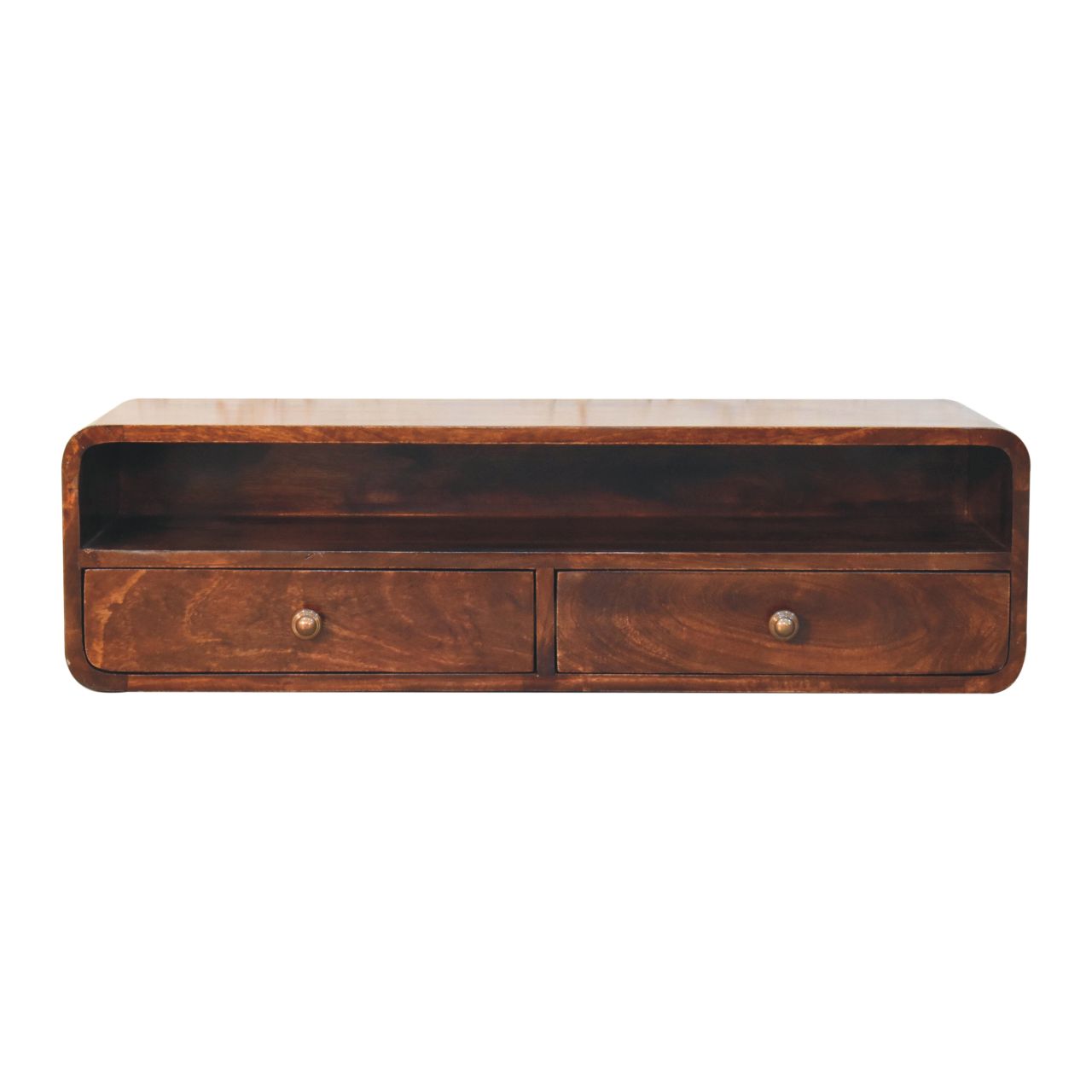 Floating California Walnut Open Console - product view