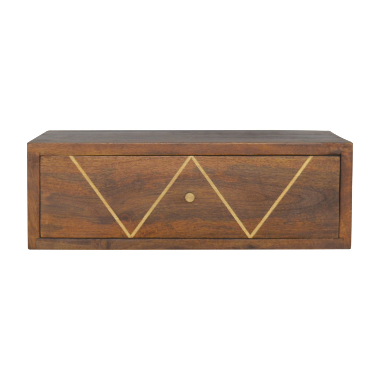 Floating Chestnut Brass Nightstand - product view