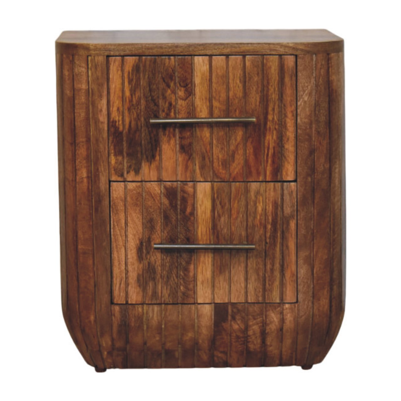 Fluted Bedside with Drawers - product view