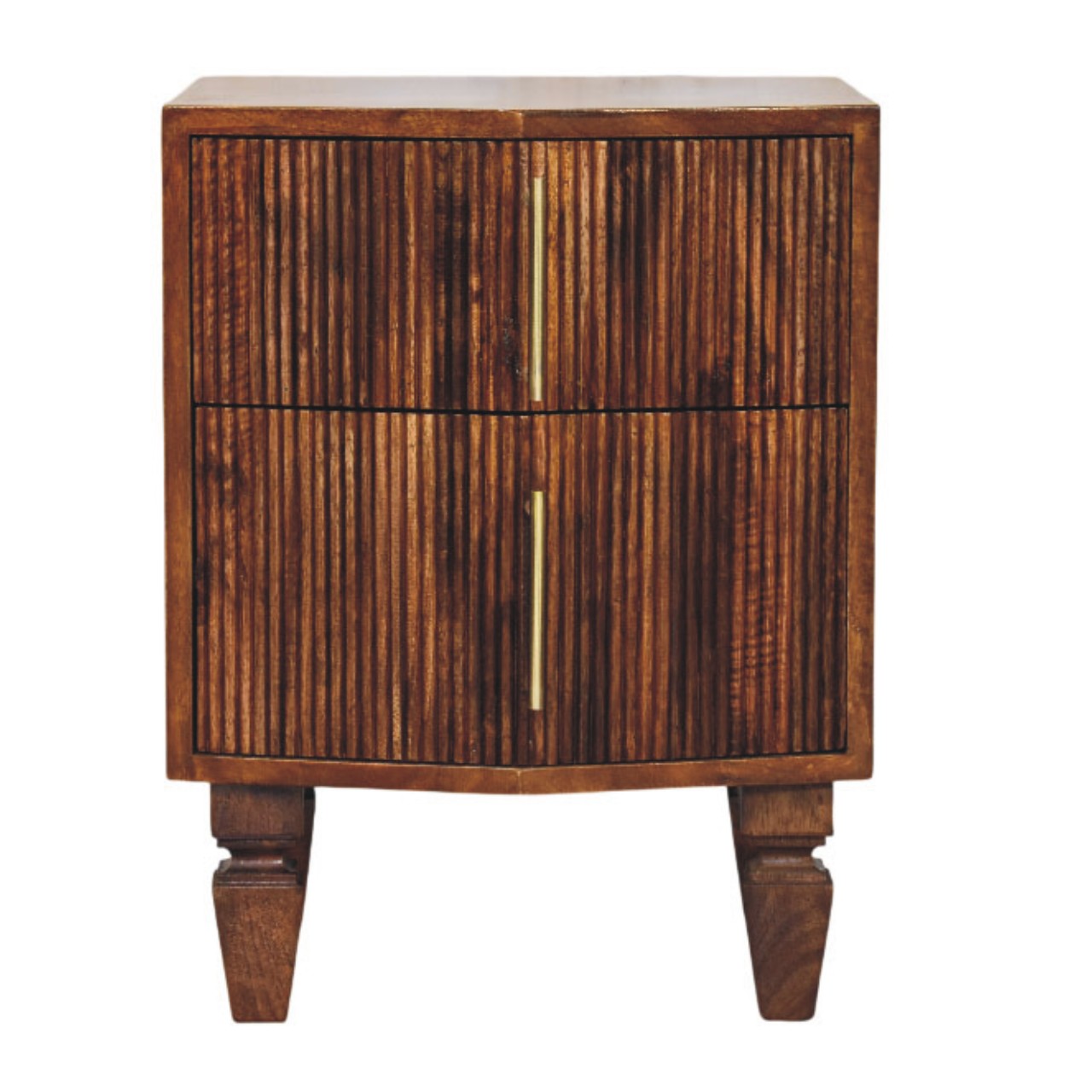 Harper Ribbed Chestnut Bedside - product view