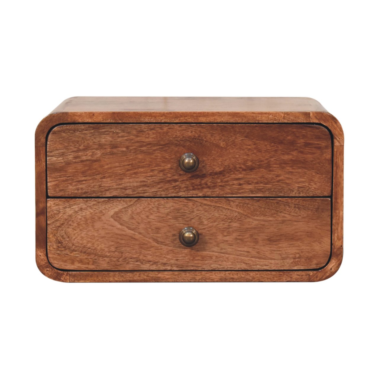 Honey Caramel 2 Drawer Floating Bedside - product view