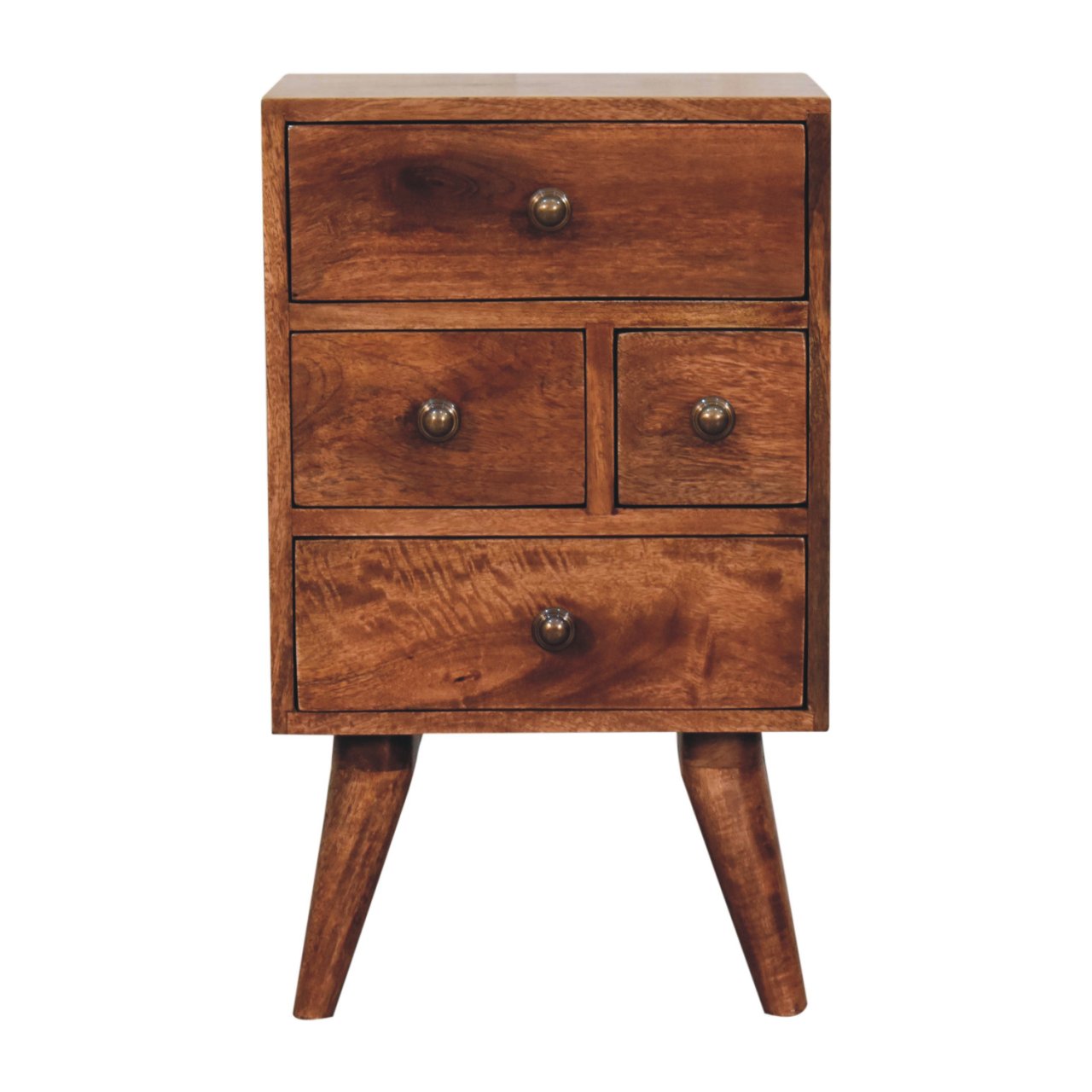 Honey Caramel Nordic Style 4 Drawer Multi Bedside - product view