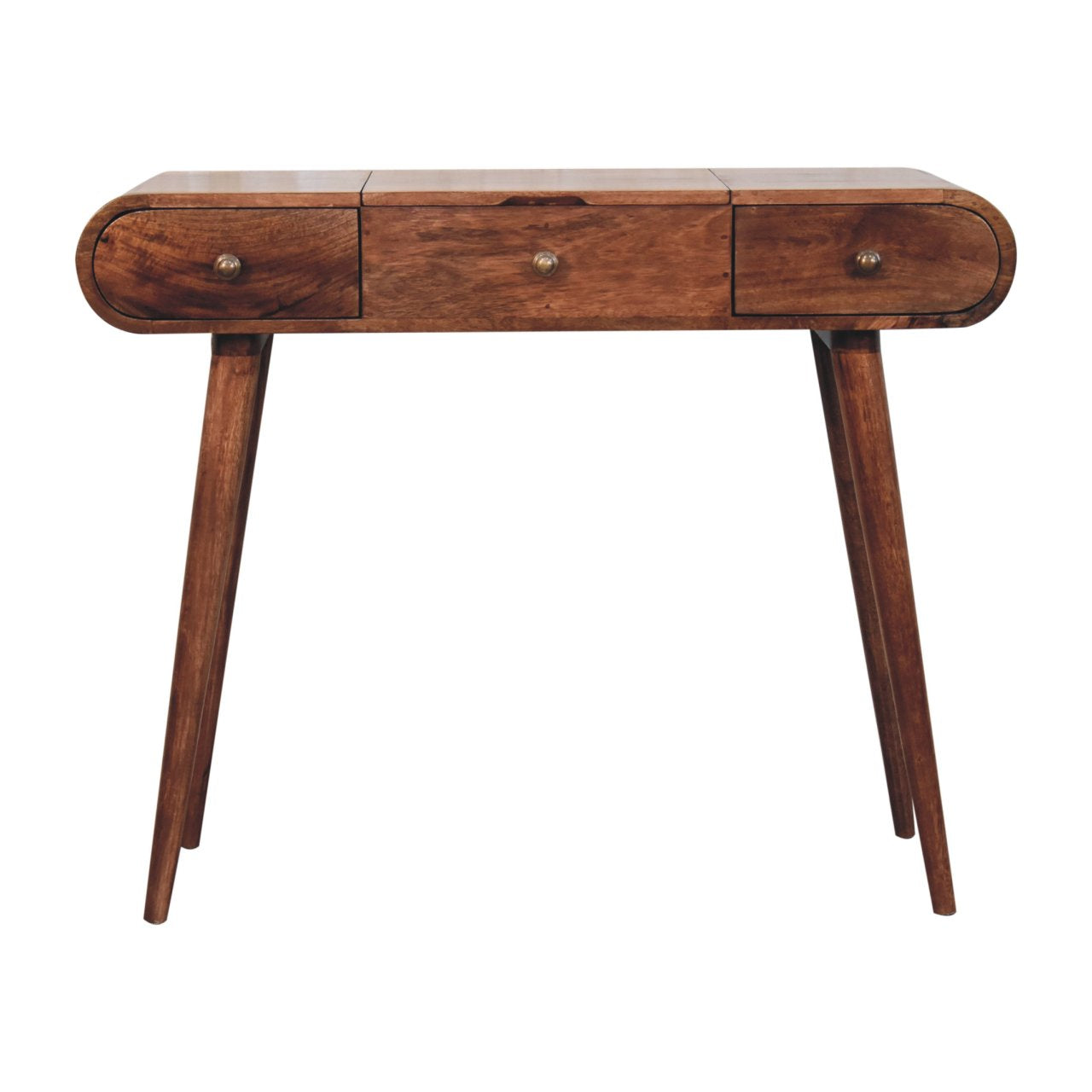 Honey Caramel Round Dressing Table - product view