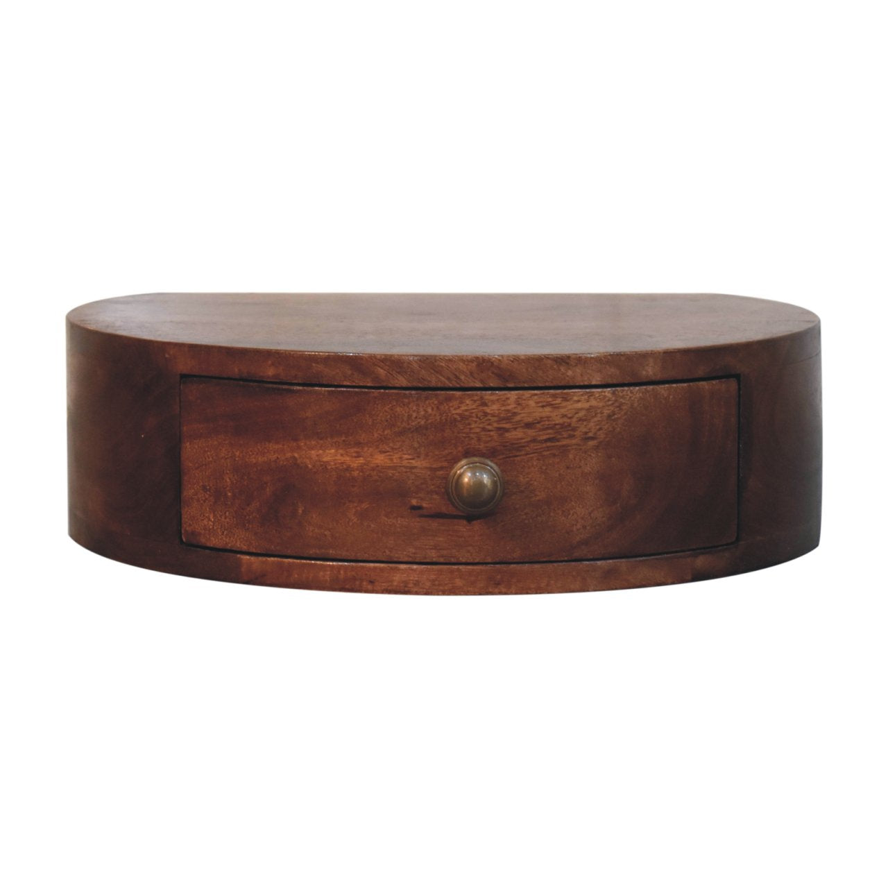 Honey Caramel Wall Mounted Rounded Bedside - product view