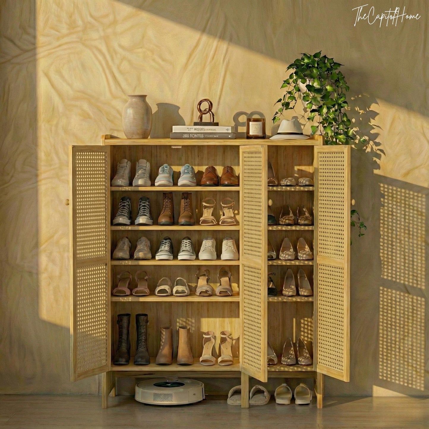 Bamboo 5-Tier Shoe Rack – Freestanding Entryway Storage Organizer, Natural & Eco-Friendly