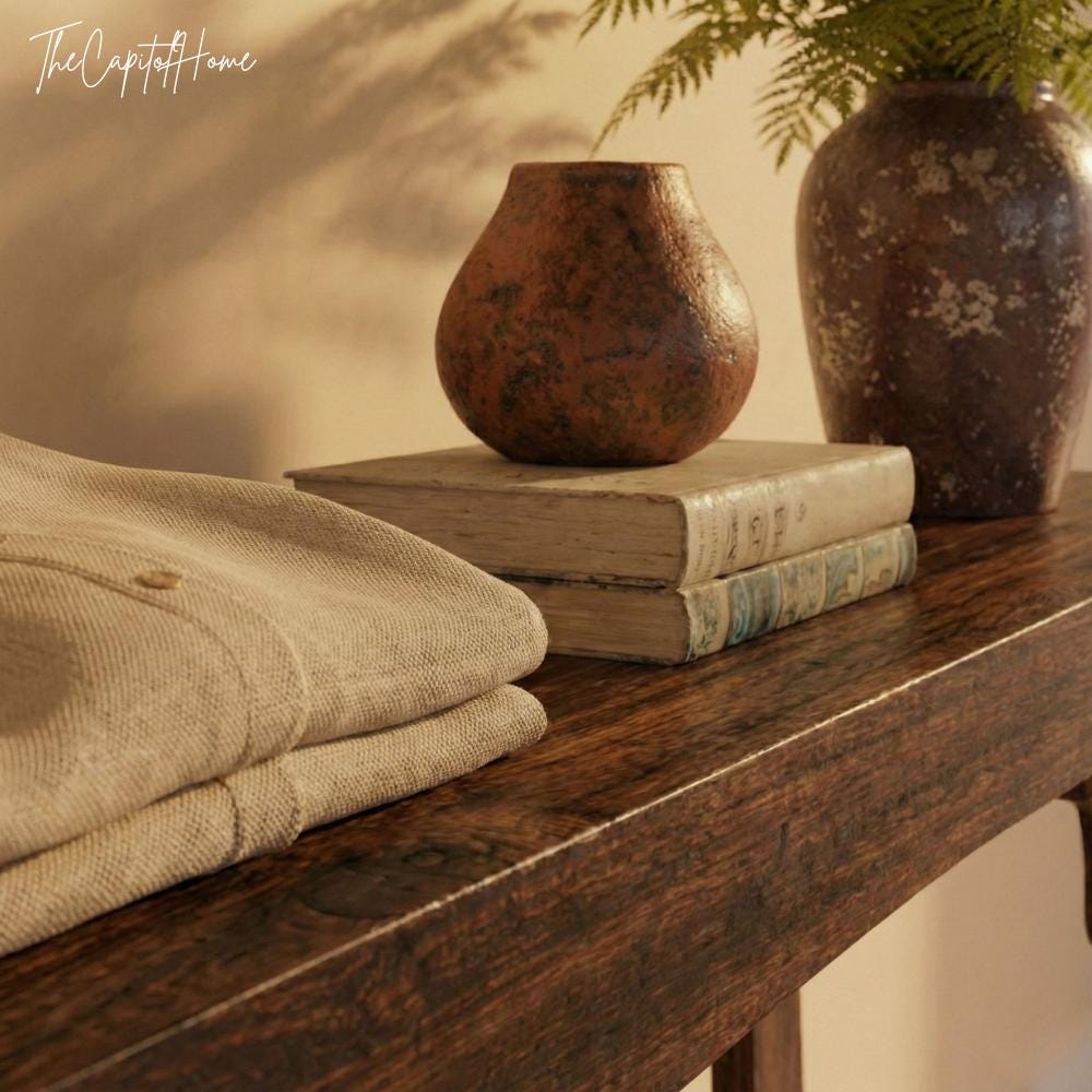 Rustic Farmhouse Console Table – Narrow Entryway Sofa Table, Slim Wood Storage Shelf