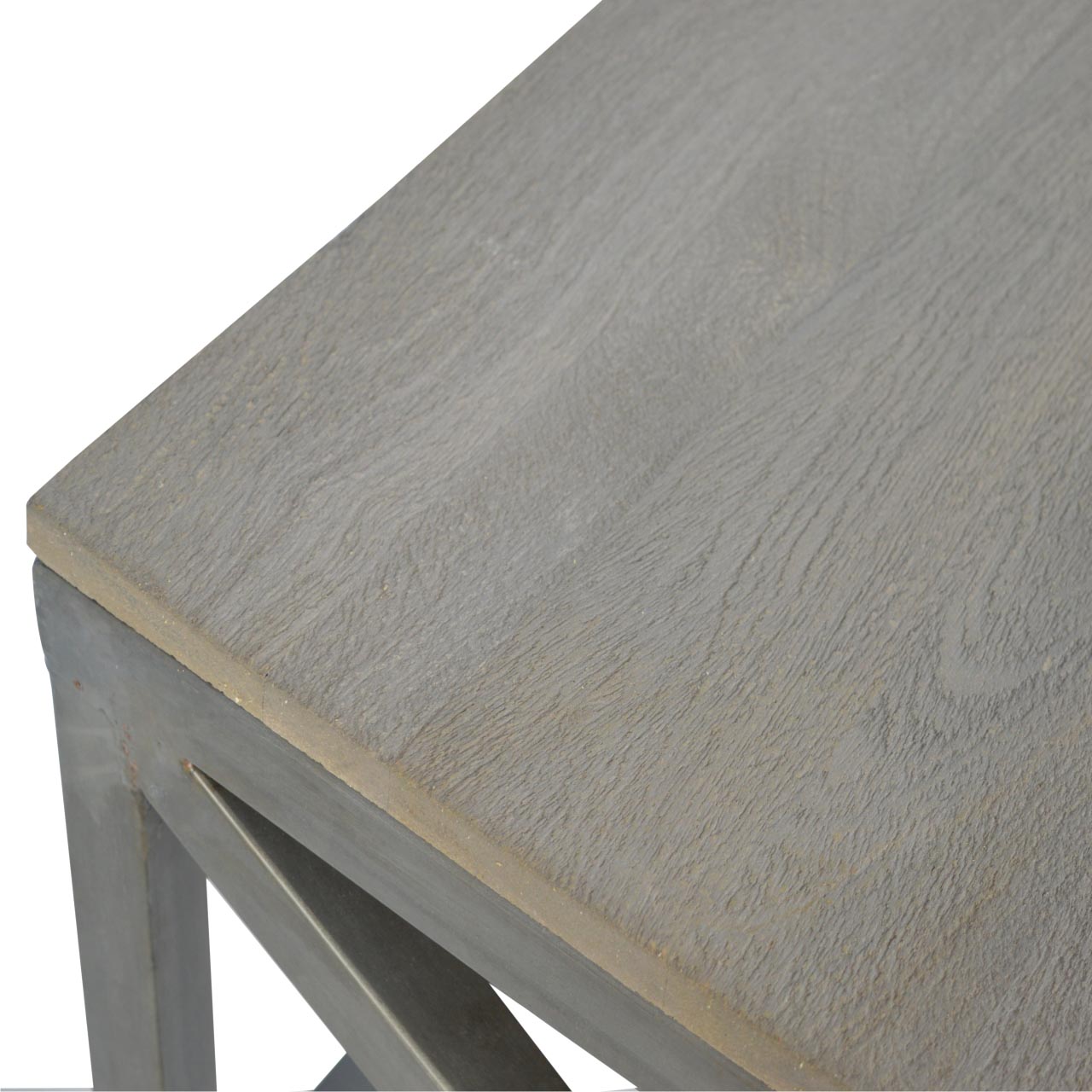 Industrial Cross Metal Oatmeal Coffee Table - verified alternate view 5