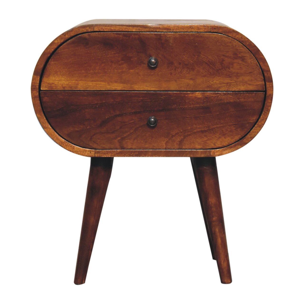 Large Chestnut Circular Bedside - product view