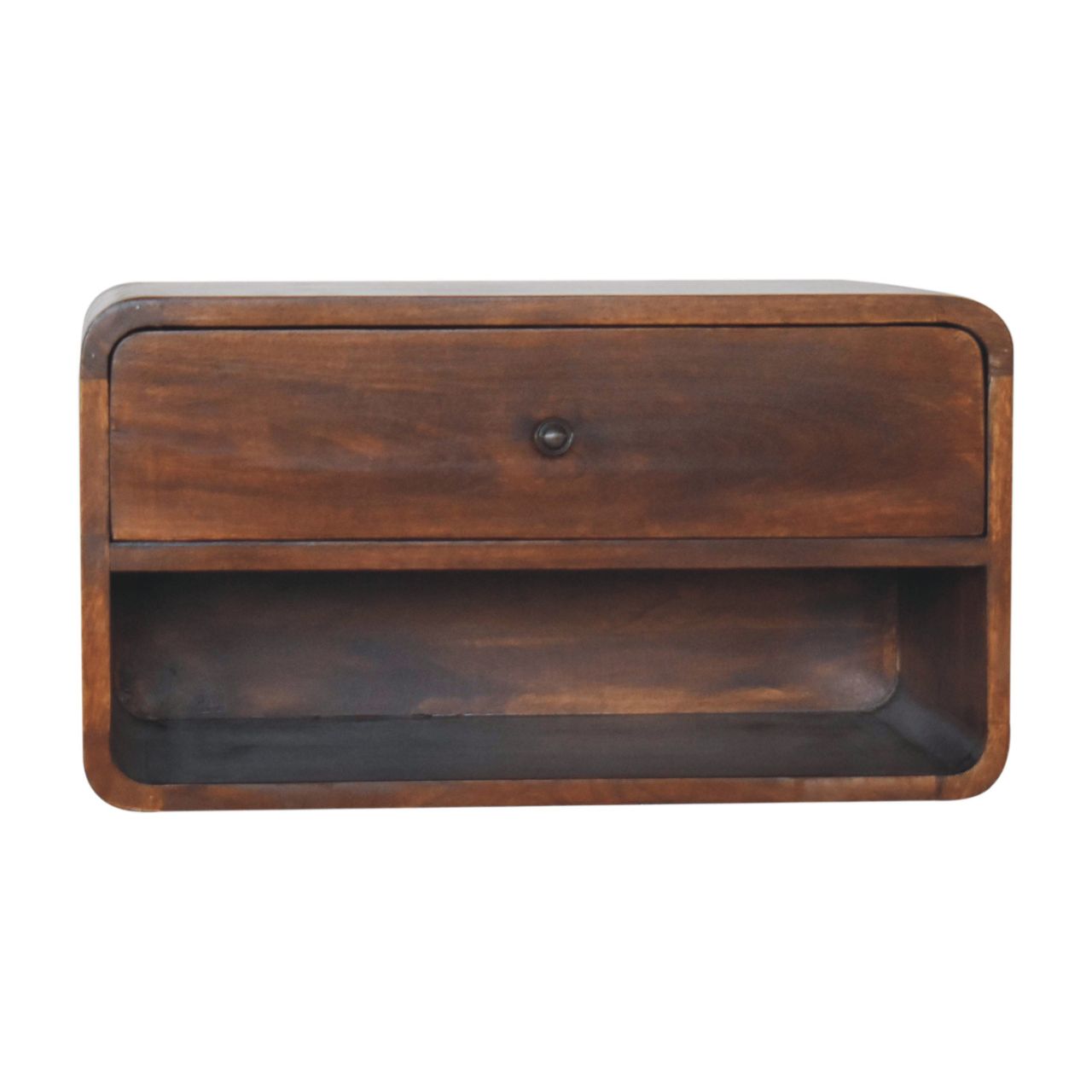 Large Chestnut Curve Floating Bedside - product view