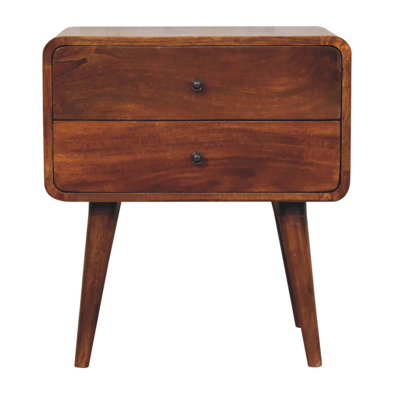Large Curved Chestnut Bedside - product view